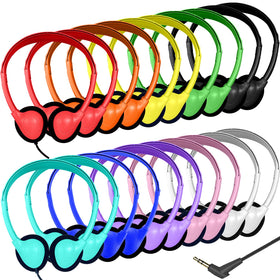 Ladont 20-pack classroom headphones front view, durable and comfortable for daily school use.