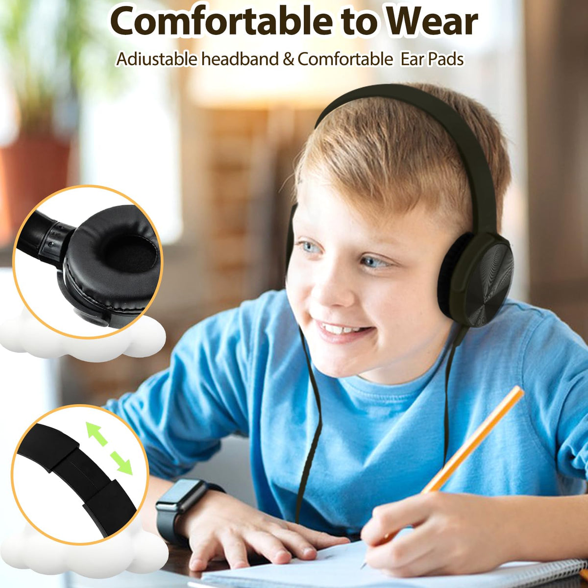 Ladont 40mm drivers deliver clear sound for teachers and students.