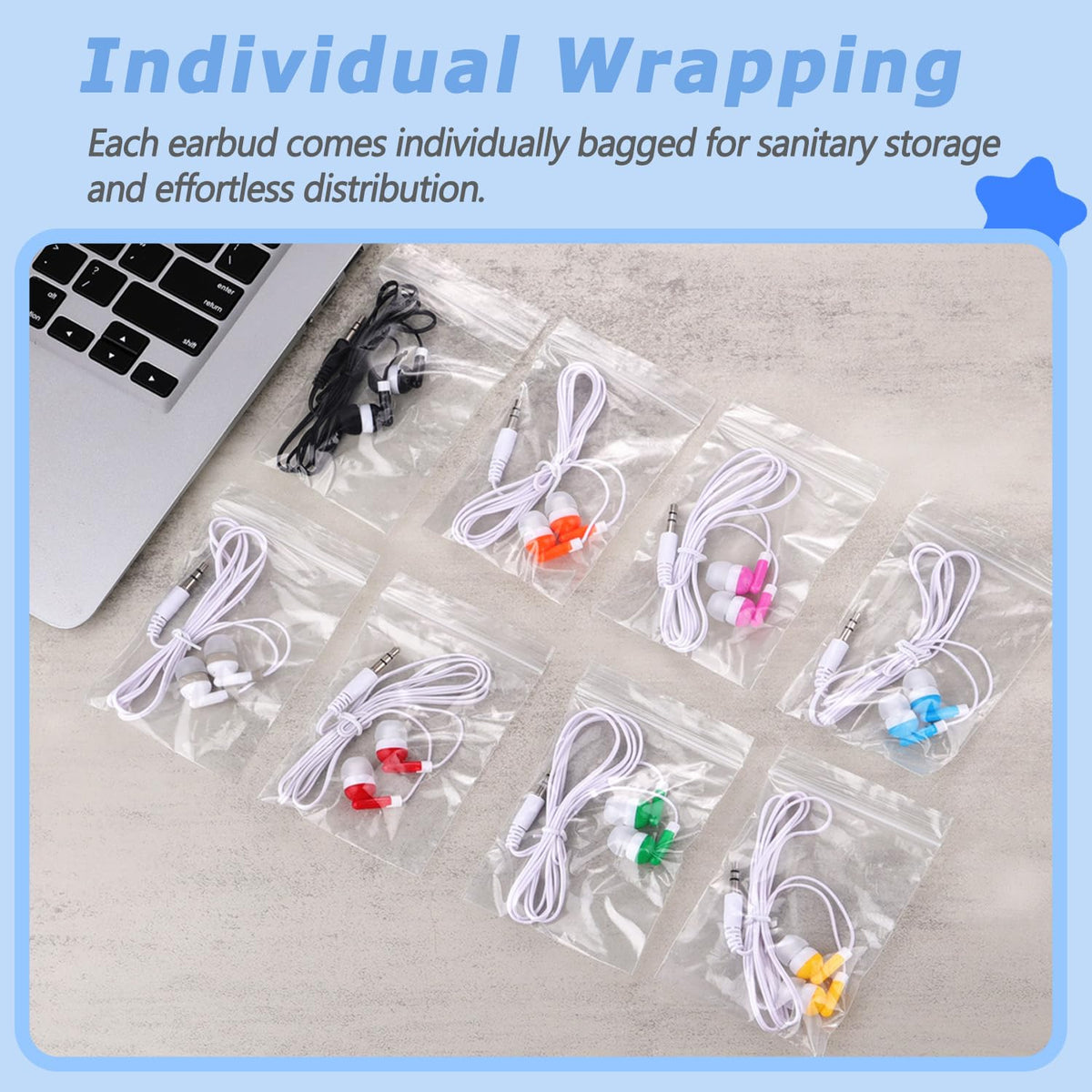 Ladont Classroom Earbuds 30-pack orange edition, durable PVC cable