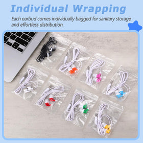 Ladont Classroom Earbuds 30-pack orange edition, durable PVC cable