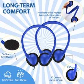 Ladont headphones blue in-classroom use supports focused learning sessions.