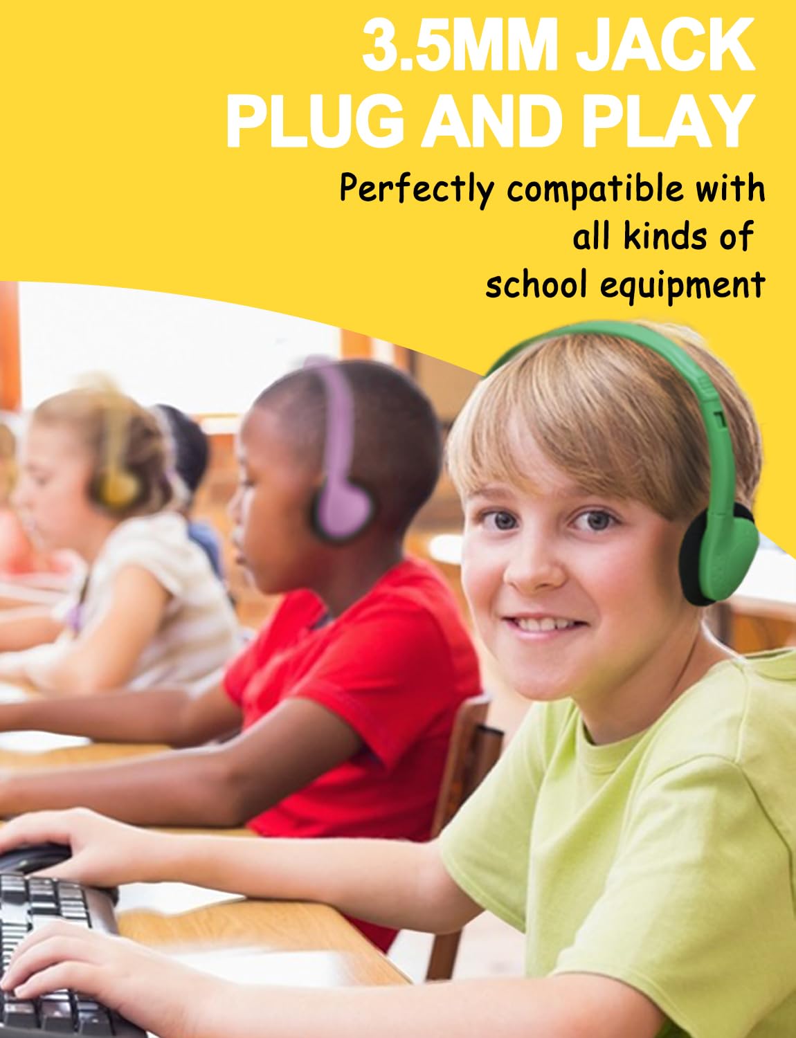 Ladont headphones compatibility 3-5mm jack Chromebooks and tablets.