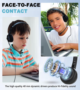 Ladont Kids Headphones 40mm drivers deliver clear sound for learning