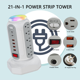 LAGININE top night light and ports illuminated for quick nighttime access benefit
