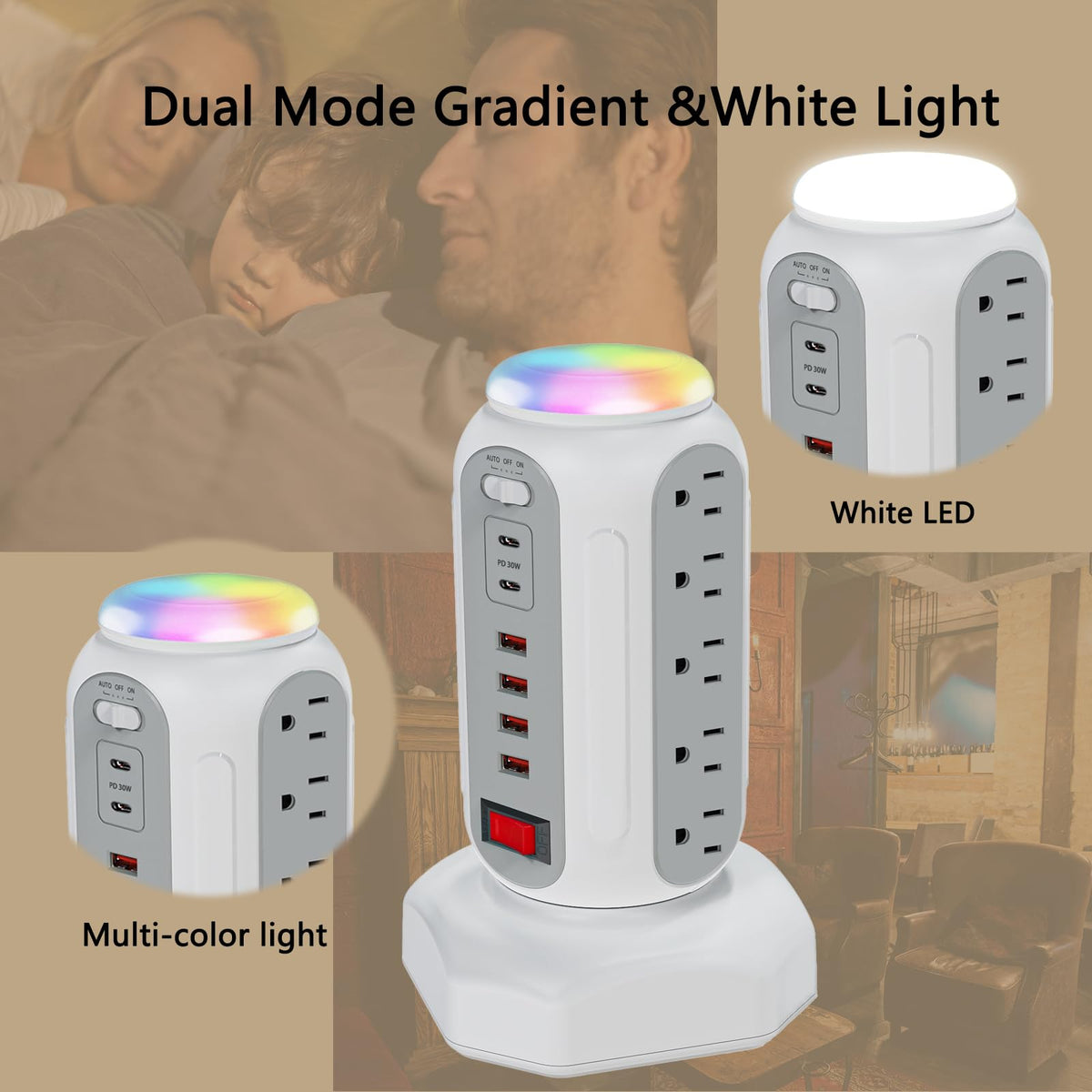 LAGININE USB ports detail highlighting USB-C PD fast charging convenience benefit