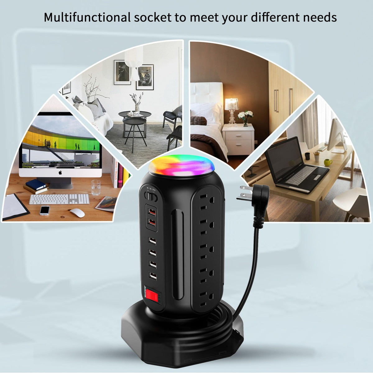 LAGIVINE top RGB LED night light demonstrating soft and color modes for ambiance
