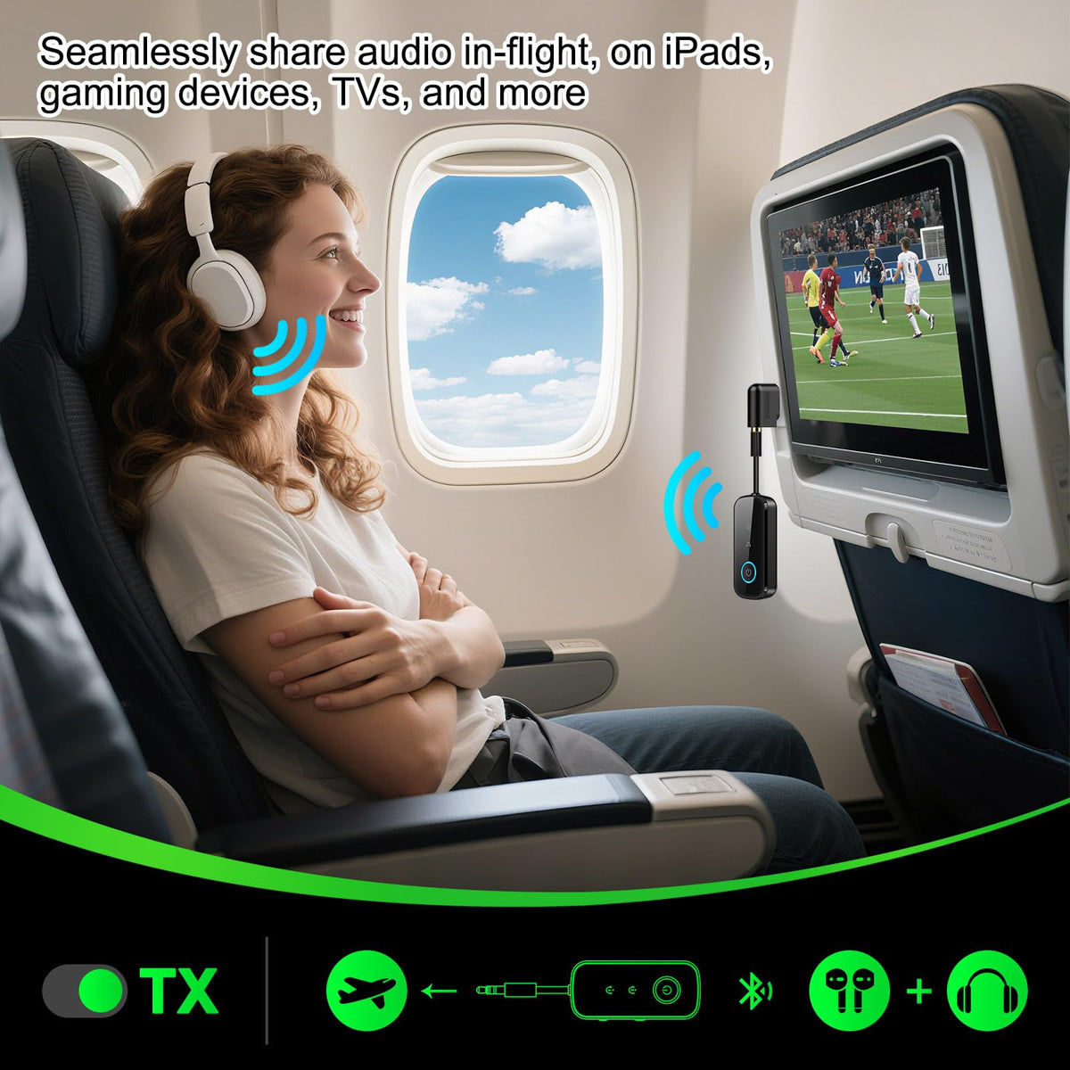LAICOMEIN plugged into home stereo showing Bluetooth enablement for old speakers
