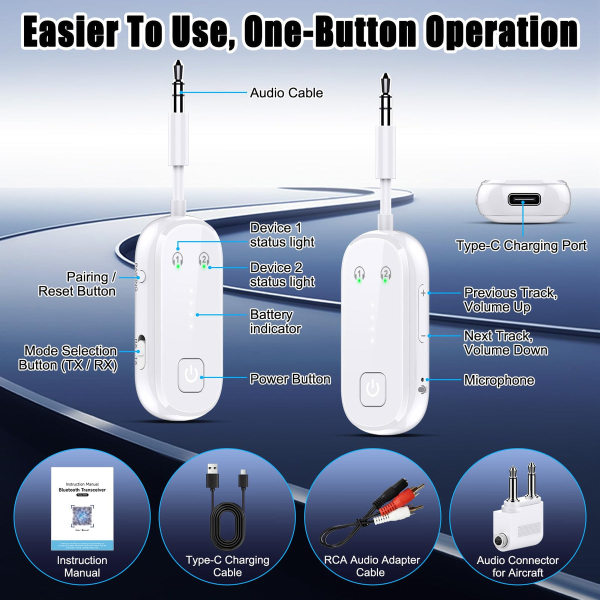 LAICOMEIN LED indicators lit showing connection and battery status for quick visibility