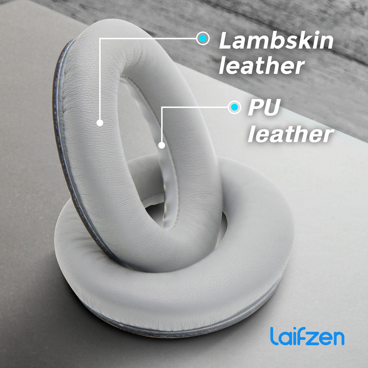 Stitched seams on Laifzen earpads ensure durability for Bose QC25.