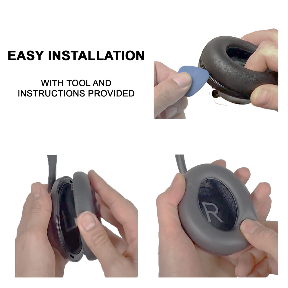 Laifzen Lambskin NC700 earpad packaging indicates easy replacement and fit guidance.