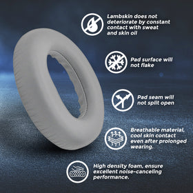 Laifzen Lambskin NC700 earpad stitching detail emphasizes durability and long-lasting wear.