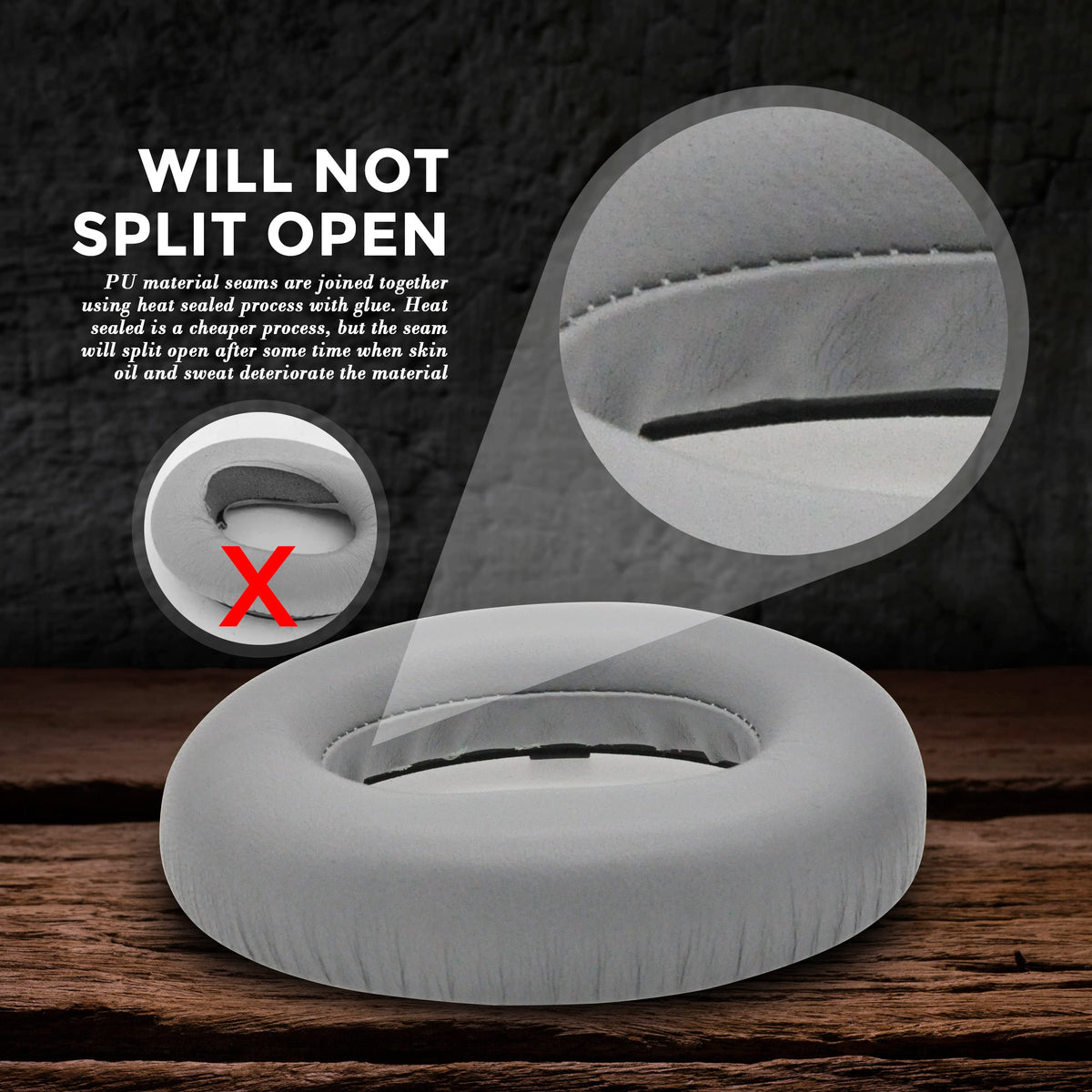 Laifzen NC700 headphones earpad fit demonstrates seamless replacement and secure seal for consistent comfort.