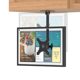 Laivli front view of Echo Show 15 under-cabinet mount showing space-saving benefit