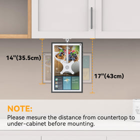 Laivli mounted Echo Show 15 in kitchen during cooking, safe elevated display