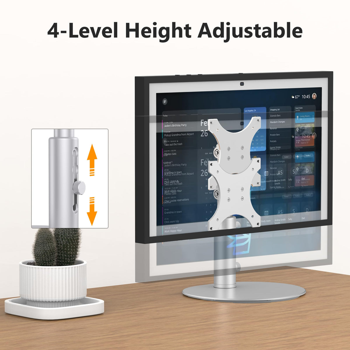 Laivli close detail of tilt mechanism offering glare reduction benefit