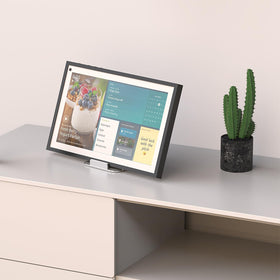Laivli Tilt Stand silver finish complements modern decor