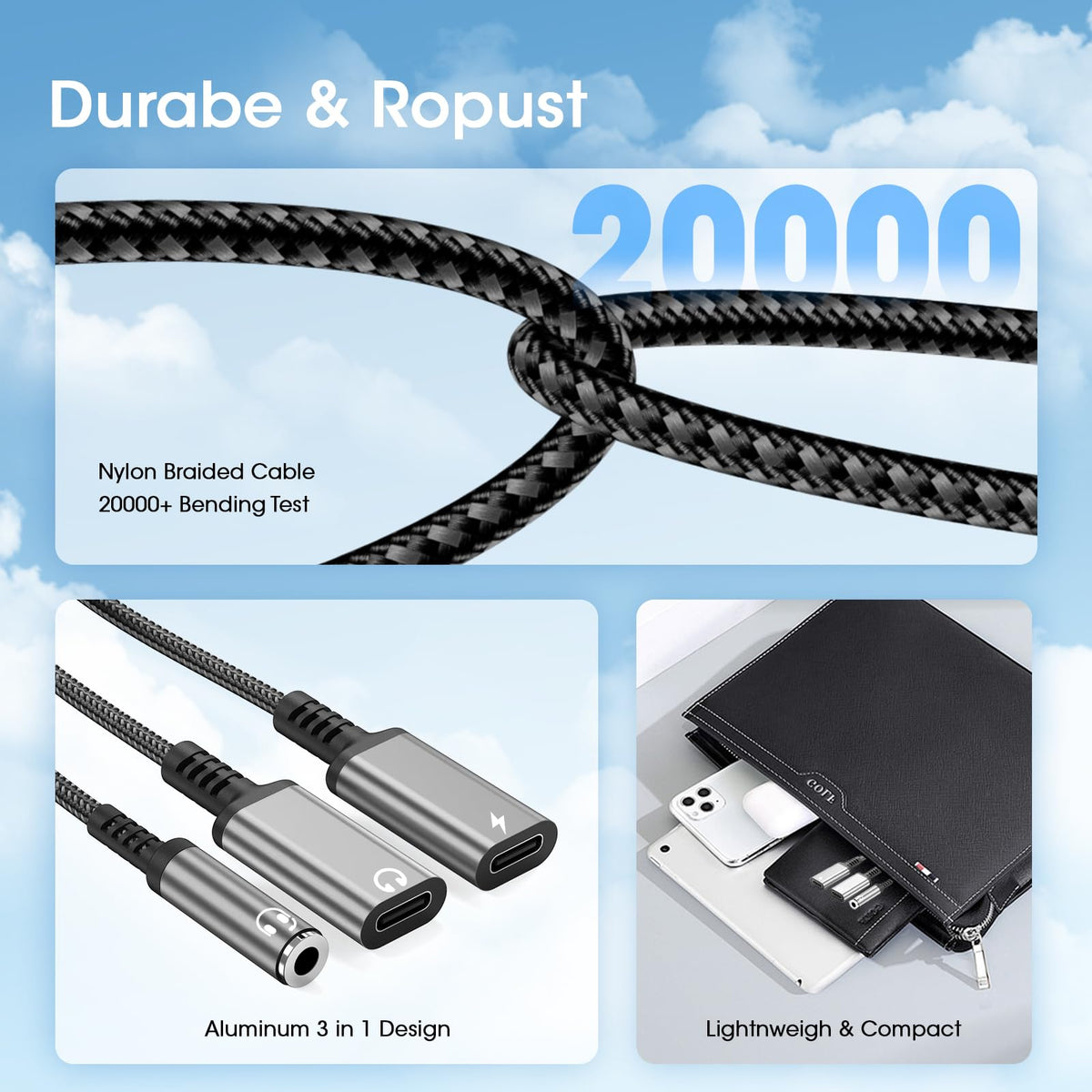 Lakeronelove USB-C adapter durable aluminum build resists wear during daily use.