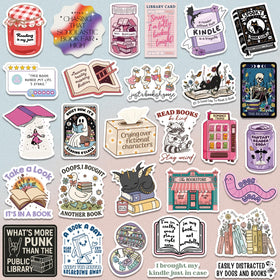LakoArt glossy book stickers on a Kindle for bold, readable vibes.