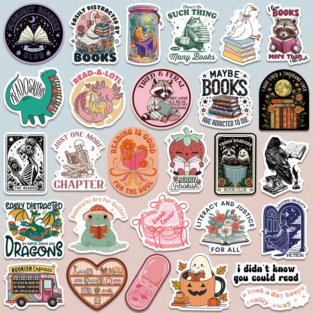 LakoArt notebook with glossy book stickers for journaling flair.