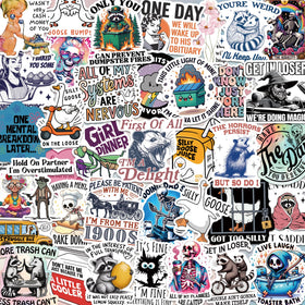 LakoArt funny holographic stickers for laptops and bottles with bold shimmering visuals