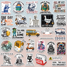 LakoArt sarcastic memes stickers bring playful humor to journals and skateboards