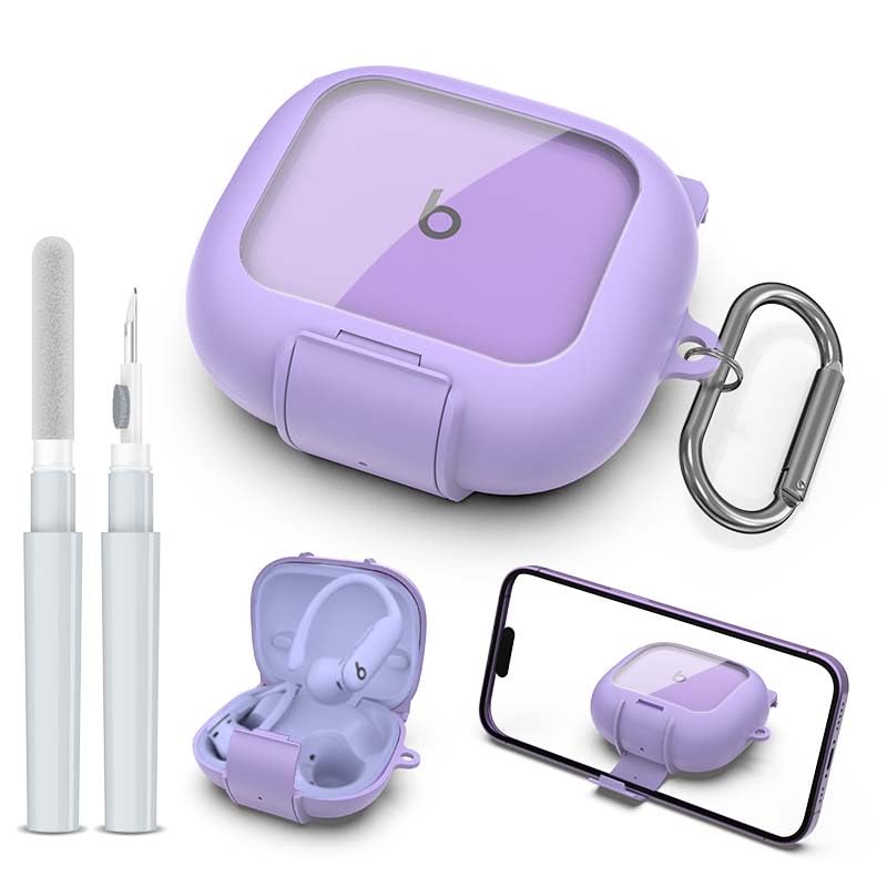 LAKSDIURT front view purple case showing clear protection and secure closure