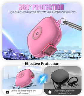 LAKSDIURT case open with Beats Powerbeats Pro 2 earbuds showing secure fit