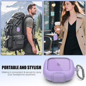 LAKSDIURT case beside Powerbeats earbuds showing accurate fit and scale
