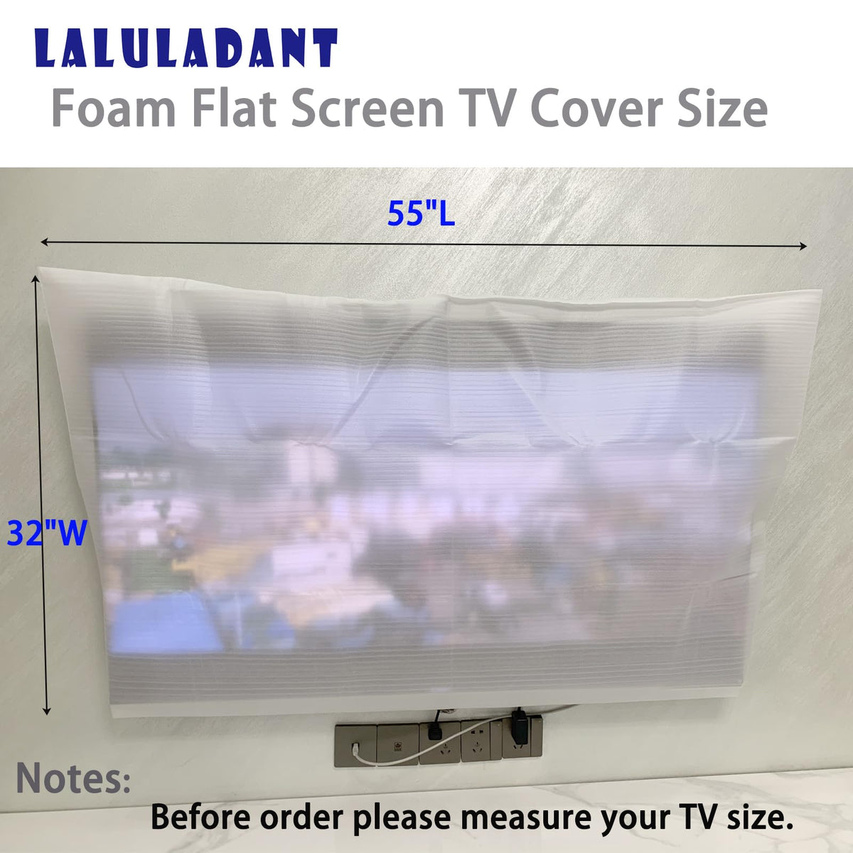 Laluladant 55-inch foam TV cover shields 55-inch screens from dust