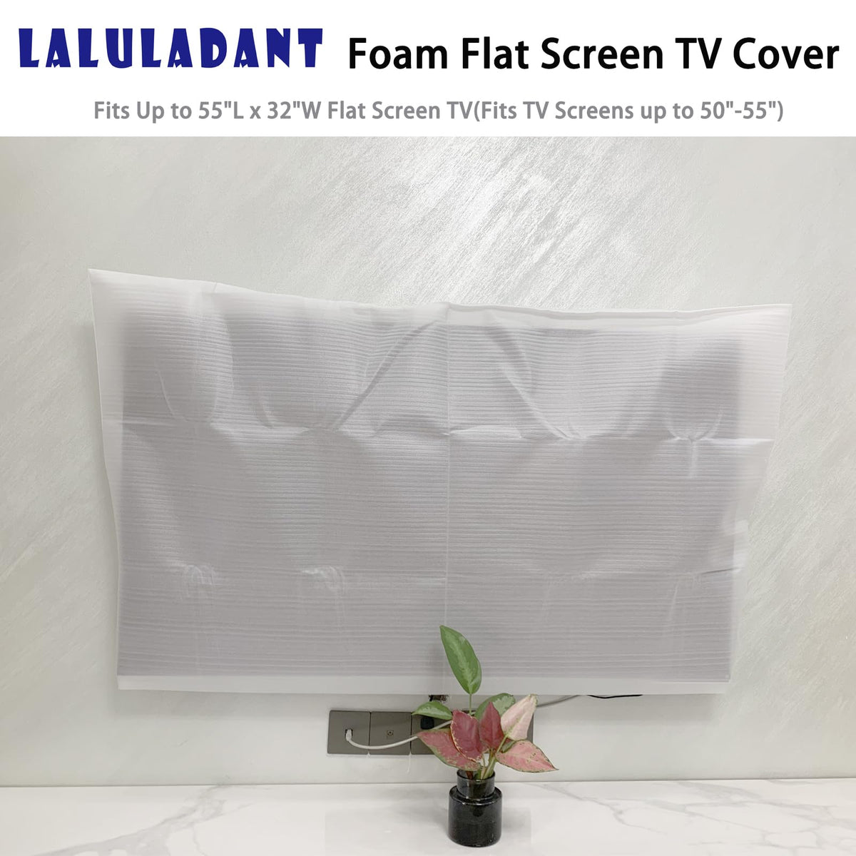 Laluladant foam TV cover cushions walls and art during renovation