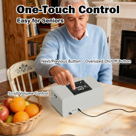 Lamborsafe One-Button Music Player side view with hidden volume control prevents accidental changes