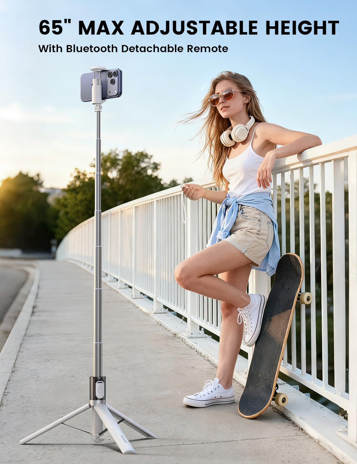 Lamicall cold shoe and phone clamp close-up allowing accessories attachment