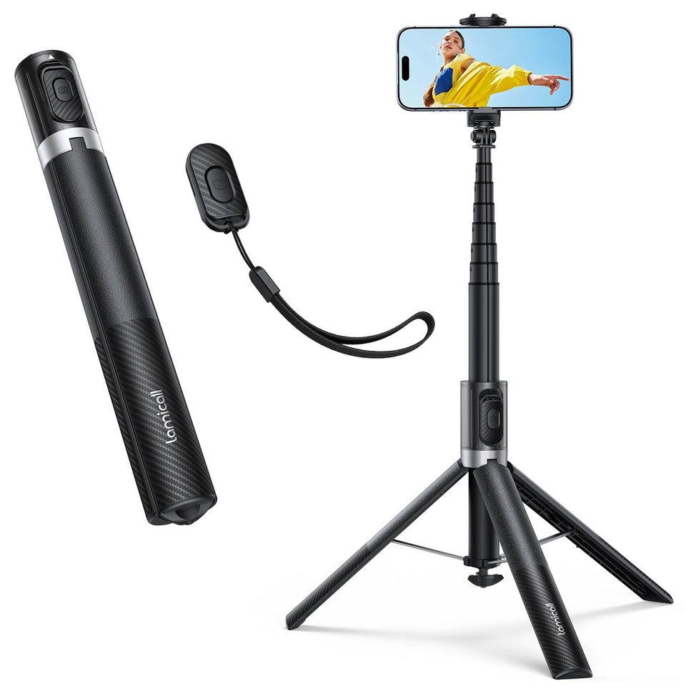 Lamicall front packaging showing compact tripod and travel convenience