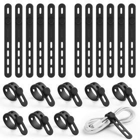 Lamicall 20-pack silicone cable ties on a desk showing neat organization