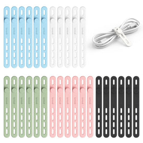 Lamicall silicone cable ties in multiple colors keep cables organized.