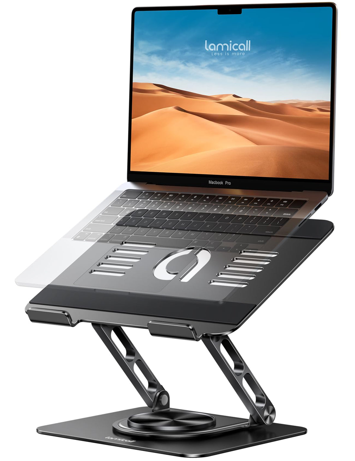 Lamicall supporting two laptops side-by-side for synchronized-height multi-screen productivity