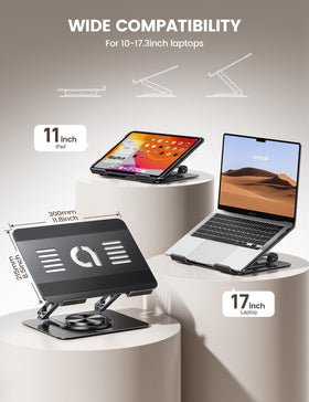 Lamicall rotating base demonstrating 360-degree swivel for effortless screen sharing