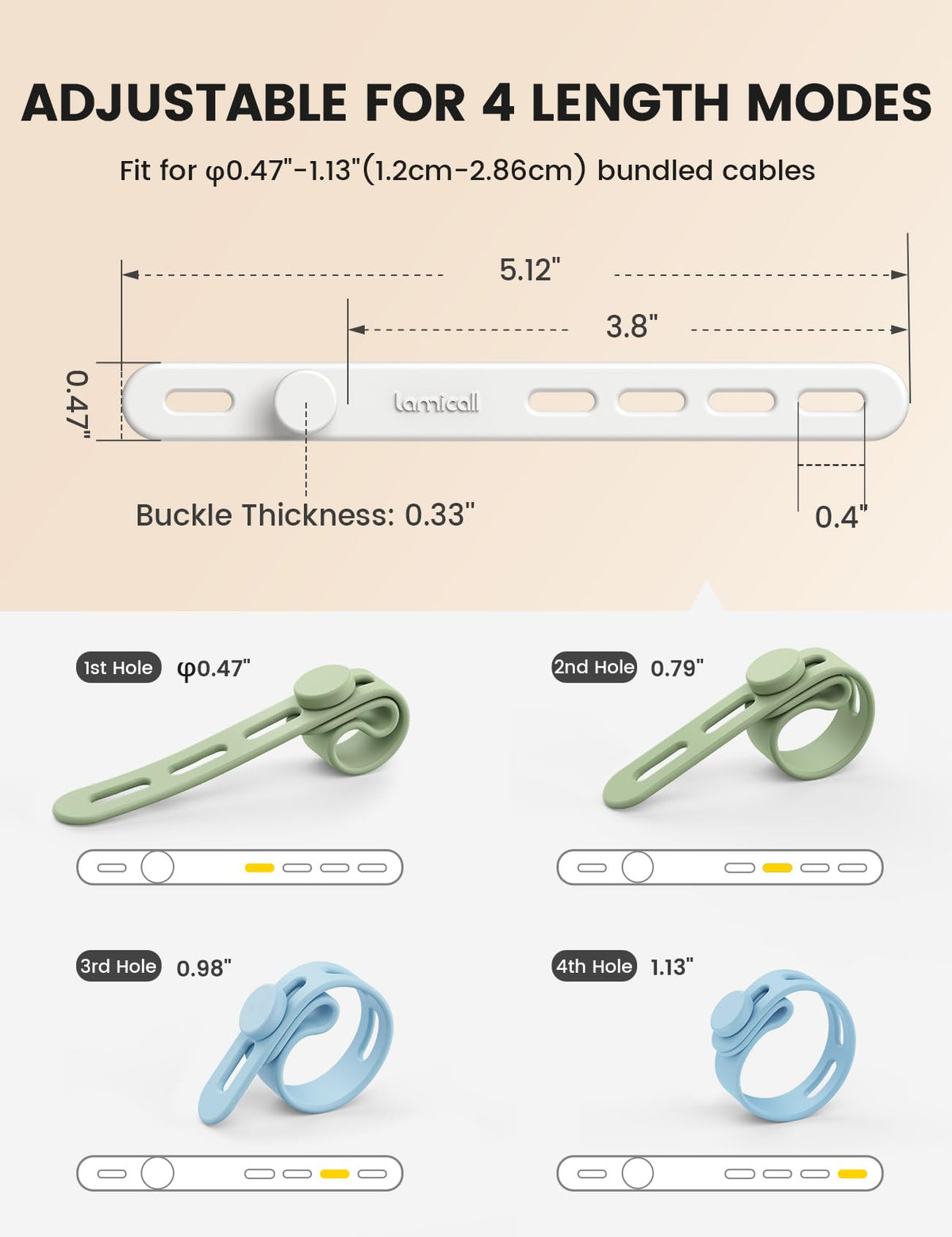Lamicall travel cable ties keep bags tidy on trips.