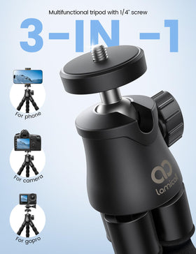 Lamicall wrap-around tripod demonstrating flexible mounting for hands-free filming