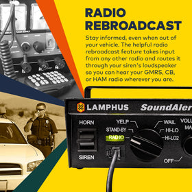 LAMPHUS SoundAlert vehicle mounting setup ready for bumper or grille fit