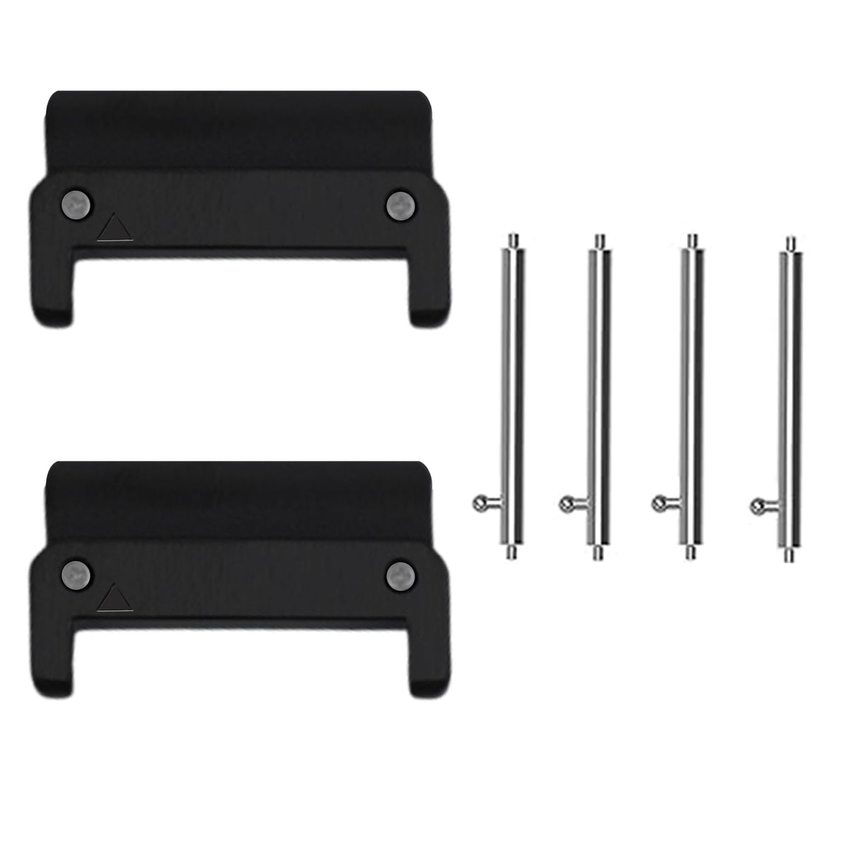 Lamshaw adapter front view showing sleek black finish and secure fit benefit