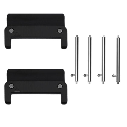 Lamshaw adapter front view showing sleek black finish and secure fit benefit