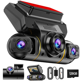 LAMTTO 4-channel dash cam front view captures daytime footage in crisp 1080p