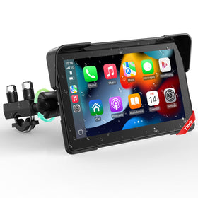 LAMTTO 7-Inch wireless CarPlay screen on motorcycle enabling hands-free navigation