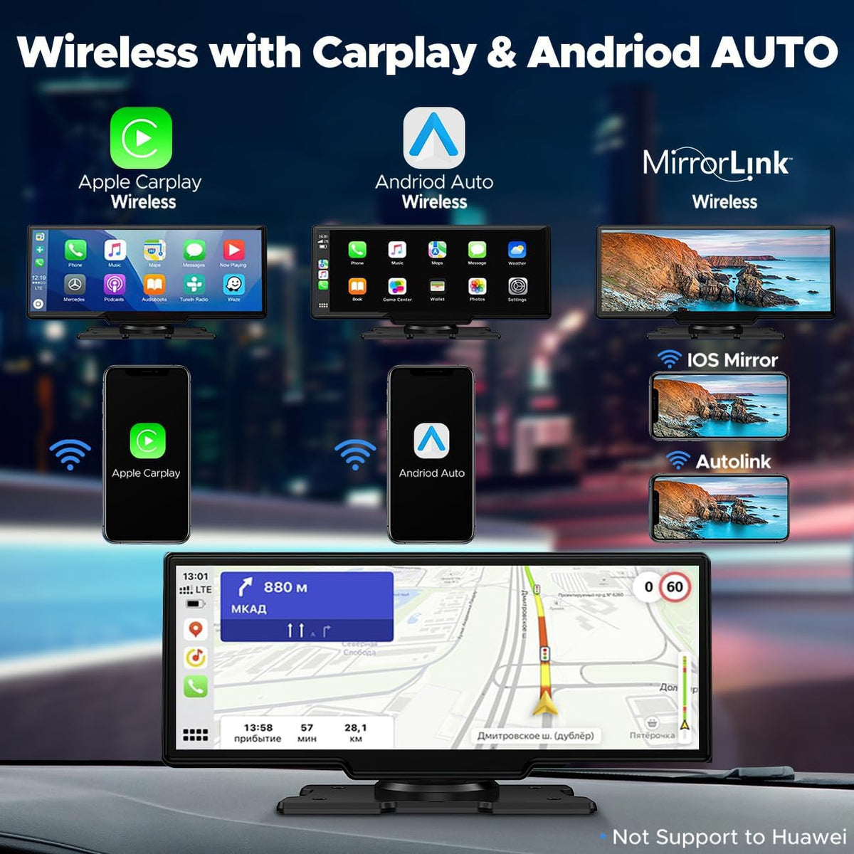 LAMTTO front camera 2.5K video for clear daytime footage on your journey.