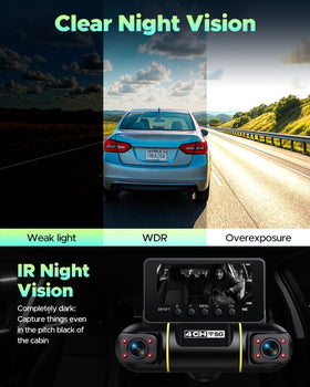 LAMTTO infrared night vision captures cabin activity in low light.