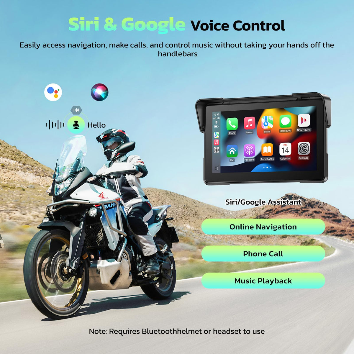 LAMTTO IP67 waterproof and anti-glare design maintains visibility in rain and sun