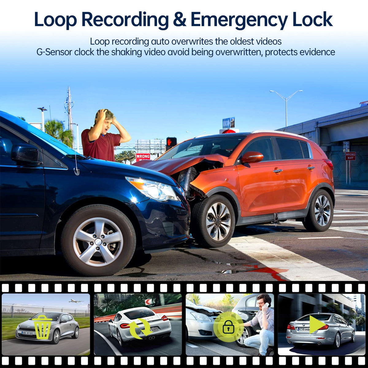 LAMTTO parking monitor mode records impacts while parked