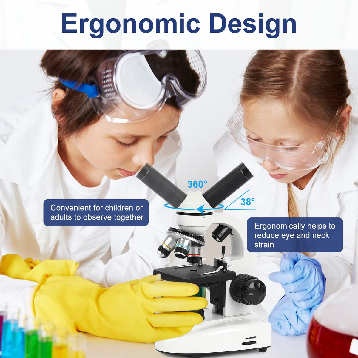 LaMulaAuto ergonomic 360-degree head reduces eye and neck strain during observing.