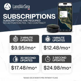 LandAirSea app screenshot showing live tracking and quick location benefit